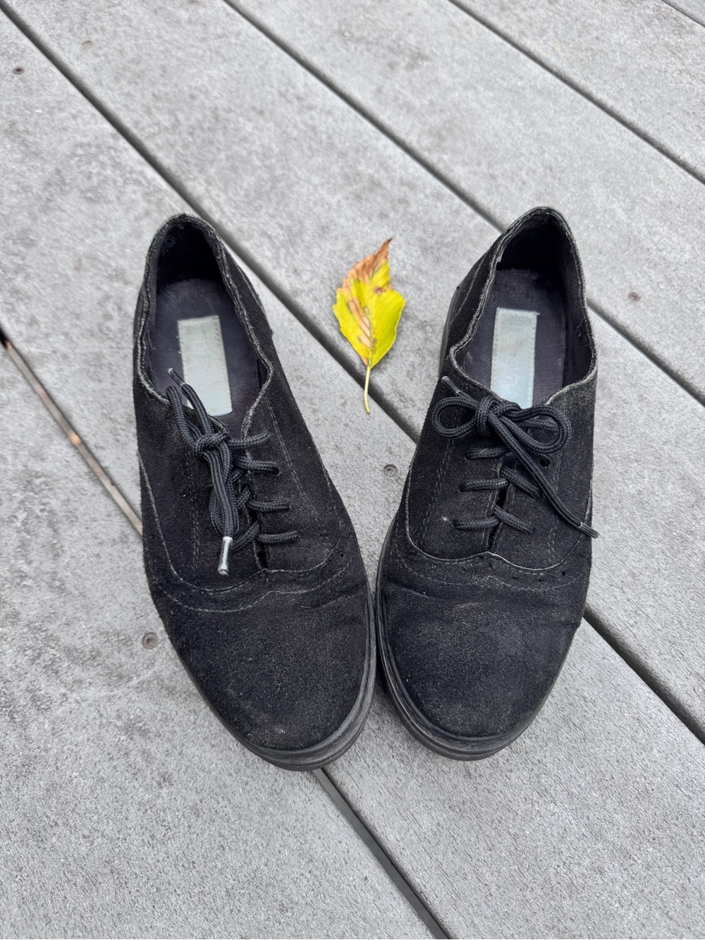 Braska Black Suede Lace Up Oxford Derby Shoes EU 38